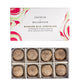 Box of Costello & Hellerstein rhubarb milk chocolate truffles with a colorful label.