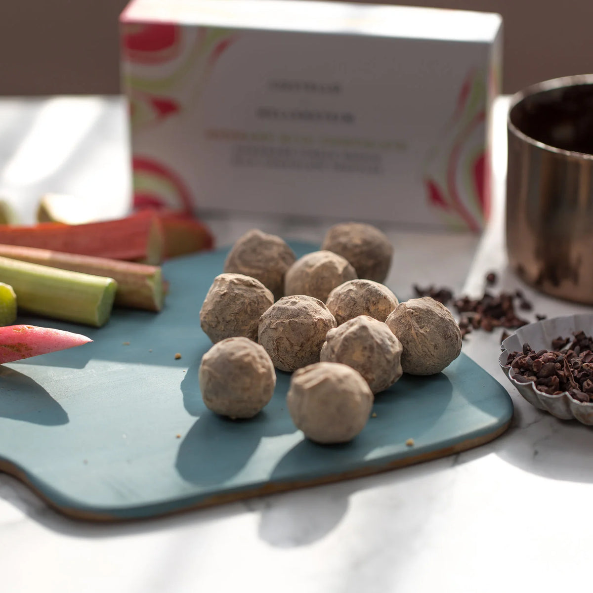 Rhubarb Milk Chocolate Truffles